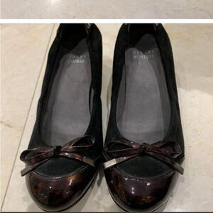 Stuart Weitzman tortoise block kitten heels